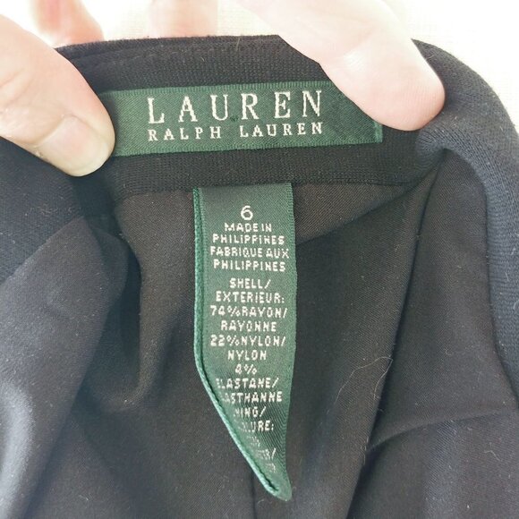 Lauren Ralph Lauren Ponte Knit Short Trumpet Skirt 6‎ Black Classic Office - Picture 2 of 7